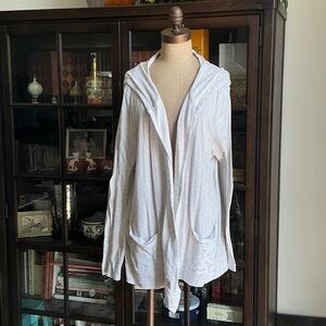 Talbots White Hooded Cardigan Sweater